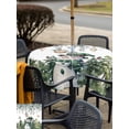 thumbnail image 4 of Outdoor Tablecloth with Umbrella Hole and Zipper, Green Snowman Christmas Square Table Cloth 60x60 Inch Waterproof Tablecloth, Eucalyptus Leaves Xmas Snowflake Picnic Table Cover for Patio Camping, 4 of 7