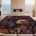 thumbnail image 2 of Design&I 6'x9' Washable Area Rug Oversized Skid-Resistant Deep Purple Mystic Garden and Gothic Enchanted Floral Skull Motif for Living Room, Family Indoor, 2 of 7