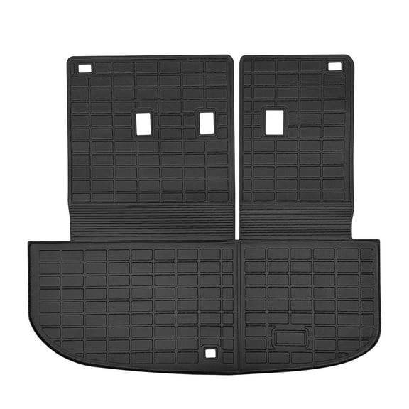 Ikon Motorsports Trunk Mat With Backrest Cover Compatible With 2020-2024 Hyundai Palisade Black TPE Waterproof Rear Seat Protector Back Liners Mat Pad Interior Accessories 1 Piece