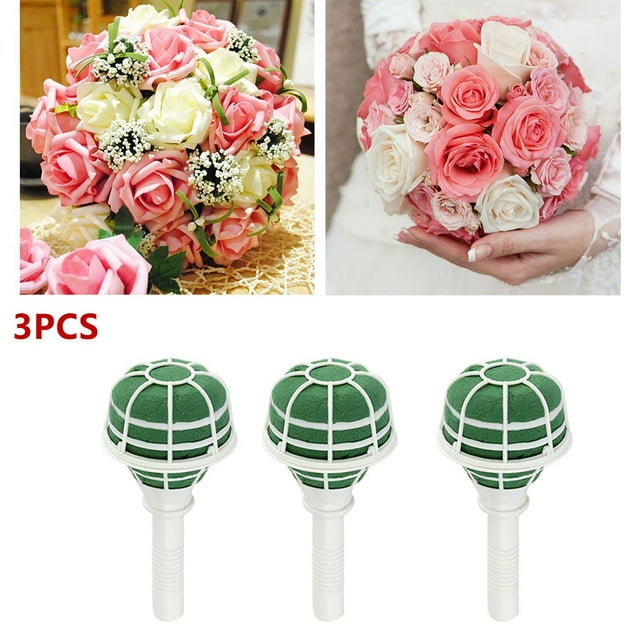 Dreamhall 3Pcs Foam Floral Handle Bouquet Holders Handle Bouquet Holder for Floral Arrangement