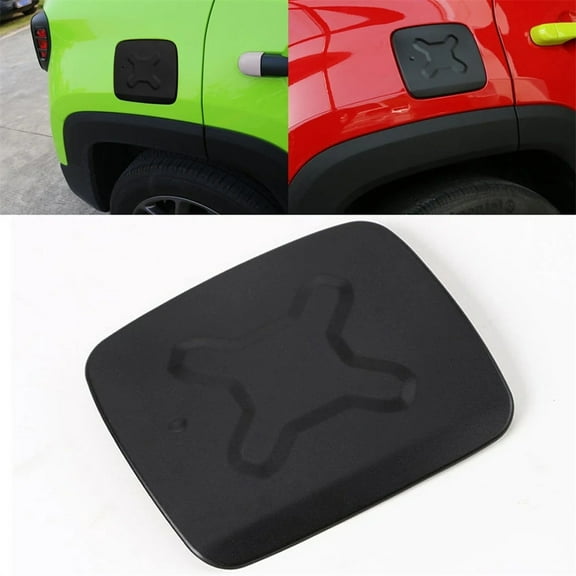 Acaige Black Exterior Fuel Filler Cap Door Gas Tank Cover Trim Decoration Fit For Jeep Renegade 15-18