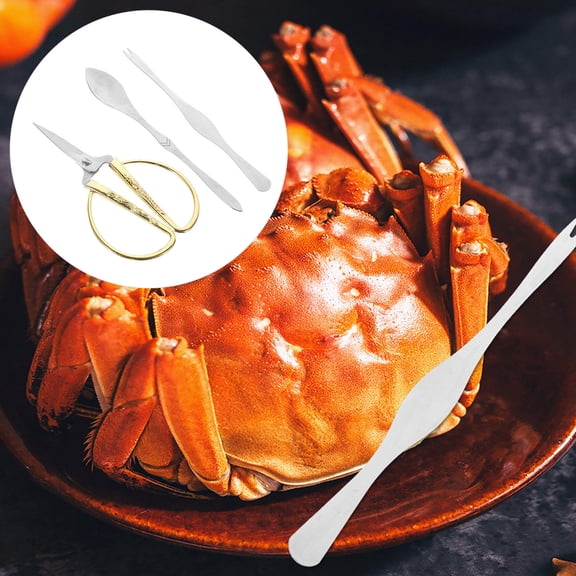 Crab Eating Tool Set with PP and Stainless Steel for Home and Restaurant Use 1 Set Red