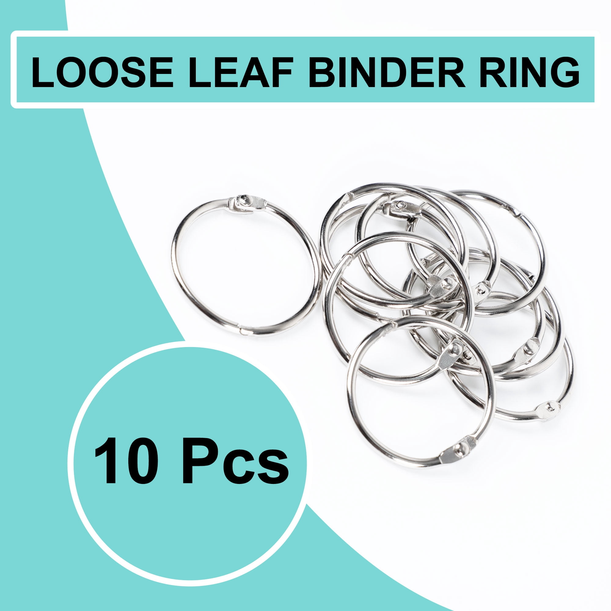 Unique Bargains  10 Pcs Loose Leaf Binder Rings Metal Binder Rings
