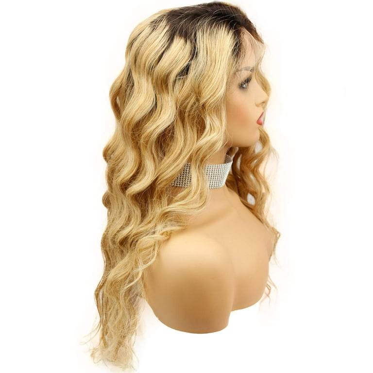 Human hair wigs with dark cheap roots