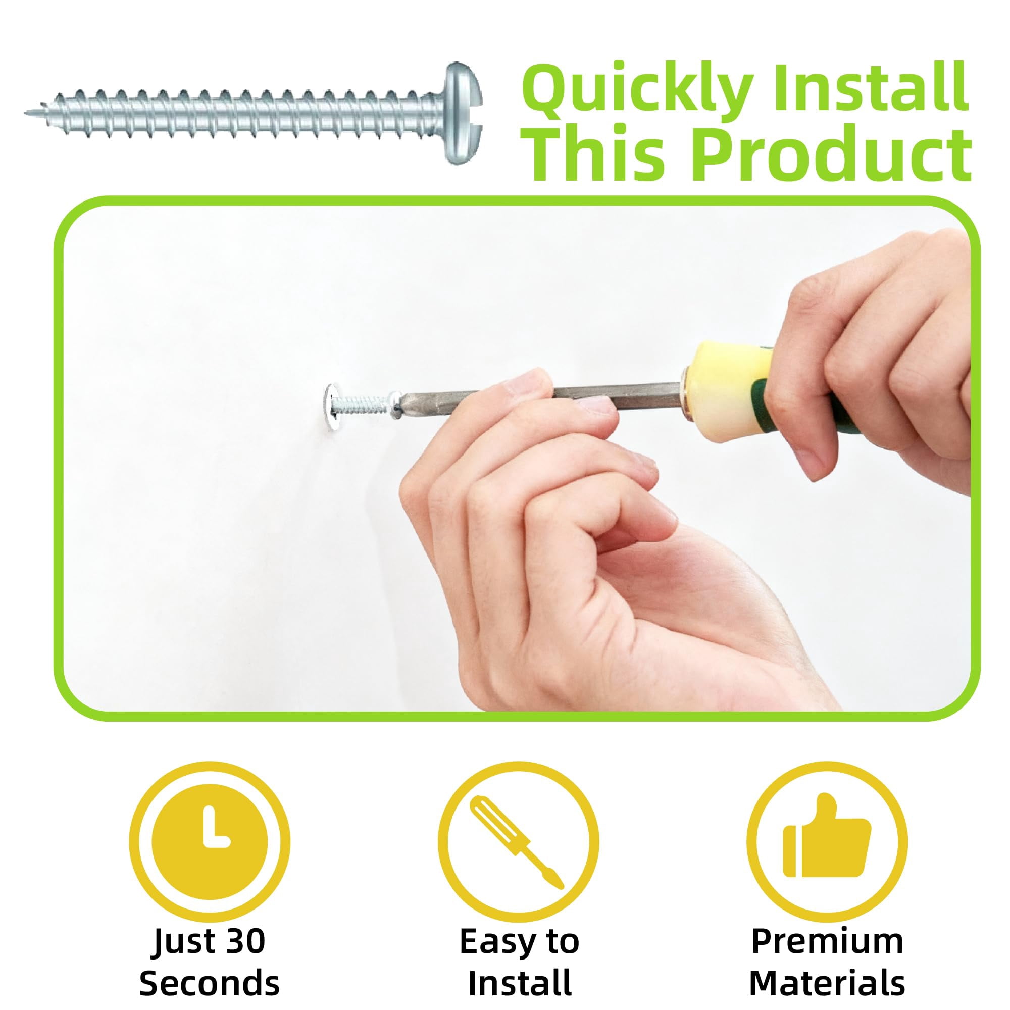300PCS Self Drilling Drywall Anchors, Nylon Plastic Wall Anchors and Screws for Drywall, No Pre Drill Required for Picture Frames Wall Decor Art, Sheetrock Hangers- 75 Lbs,Black and White