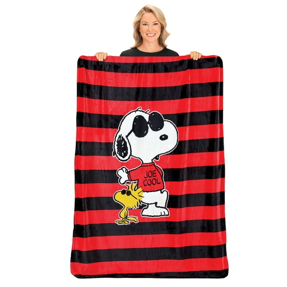 Collections Etc Snoopy Joe Cool Striped Double-Sided 5-Foot Long Throw