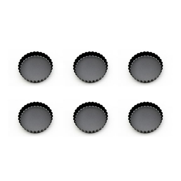 Durable Carbon Steel Pie and Tart Pan Set of 6 Non-Stick Bakeware Essentials
