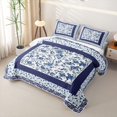 thumbnail image 3 of Erosebridal Floral Bloom Quilt King,Vintage Print King Coverlet Set For Girls,3pcs, 3 of 7
