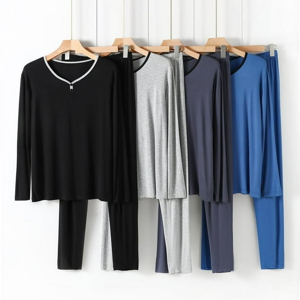 Modal Men's Pajamas, Home Service Suits, Thermal Underwear, Large Size Autumn Clothes, Long Trousers, Two-piece suit