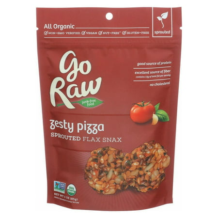 Go Raw Sprouted Flax Snax - Zesty Pizza - pack of 12 - 3