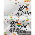 thumbnail image 6 of Abstract Love Linen Curtain Valance for Bedroom/Bathroom/Kitchen/Office/Living/Dining Room Window,Modern Rainbow Heart Simple White Pocket Topper Drapes Decorative Cafe Drapery Panel 42"x18", 6 of 6