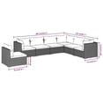 thumbnail image 4 of vidaXL 7 Piece Garden Lounge Set with Cushions Poly Rattan Brown, 4 of 4