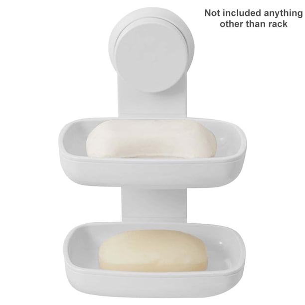 Rejilla de desagüe Caja de almacenamiento montada en la pared de baño de 2 capas Organizador de soporte colgante de ventosa para inodoro Advancent LF000156-00