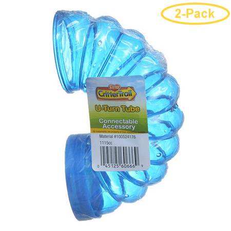 Crittertrail Funnels - Kaytee Crittertrail Fun-Nel Tube - U-Turn 1 Pack - (5.75 Long x 2 Diameter) - Pack of 2