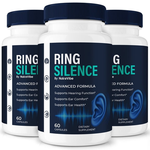(3 Pack) Ring Silence Capsules Original Formula with a Natural Blend to Support Ear Health, Hearing Comfort & Auditory Balance | Clean and Gentle, Easy-to-Take Daily Pills (180 Capsules)