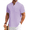 Light Purple, variant on COOFANDY Men's Casual Cotton Linen Short Sleeve Henley T-Shirts Summer Lightweight Banded Collar Beach Tops