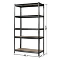 thumbnail image 5 of Winado Metal Garage 5-Shelf Shelving Unit, Heavy Duty Storage Racking Organizer, Black, 5 of 8