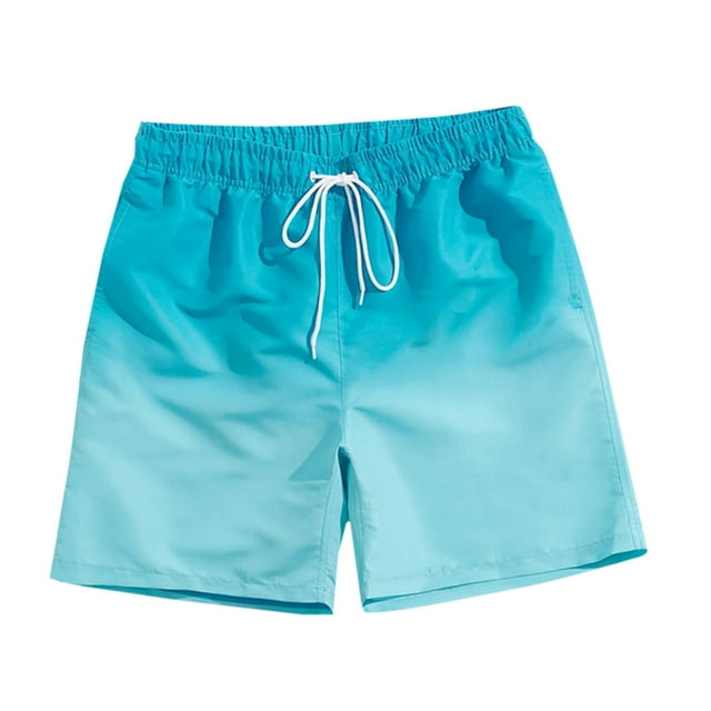 Gradient Swimming Trunks Mens Adult Boxer Shorts Swimming Casual Beach Pants