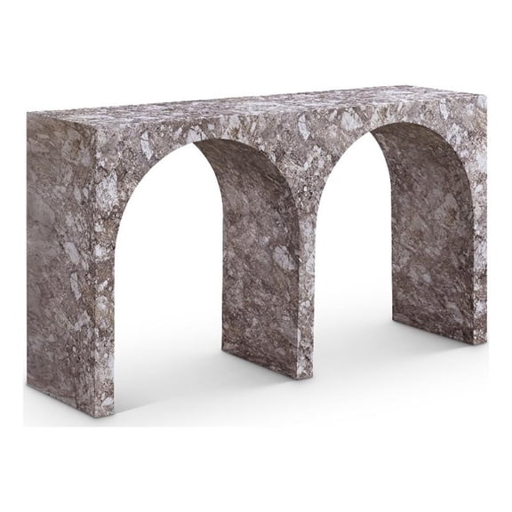 Meridian Furniture Faenza Brown Marble Finish Console Table