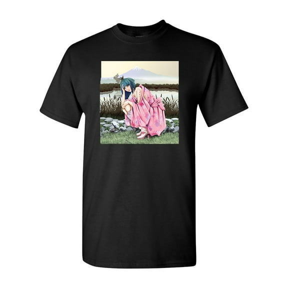 Anime Girl Japanese Kimono Tanya Ramsey Artworks Art DT Adult T-Shirt Tee