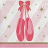Creative Converting Twinkle Toes Ballerina Party Paper Beverage Napkins, 5" x 5", Pink
