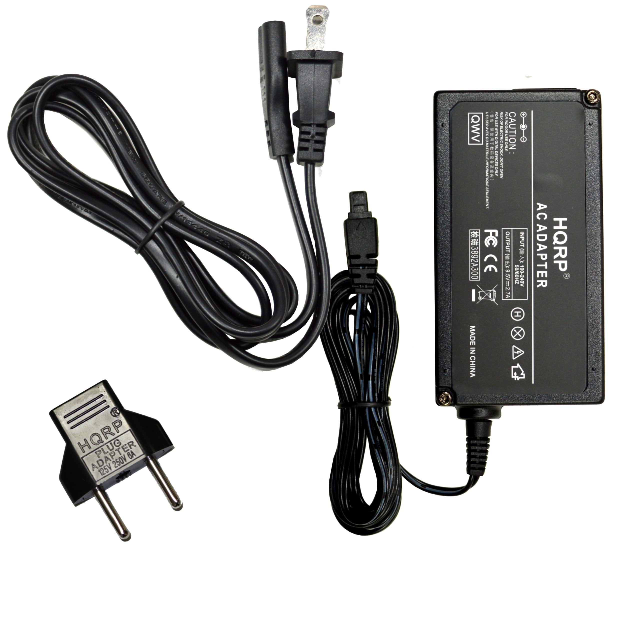 incl. USA Plug /& Euro Adapter HQRP AC Power Adapter for Canon Optura ZR40 ZR45MC ZR50MC Camcorder