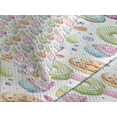 thumbnail image 4 of Ambesonne Colorful Quilted Bedspread Set 3 Pcs, Watercolor Sweets, King Size, Multicolor, 4 of 5