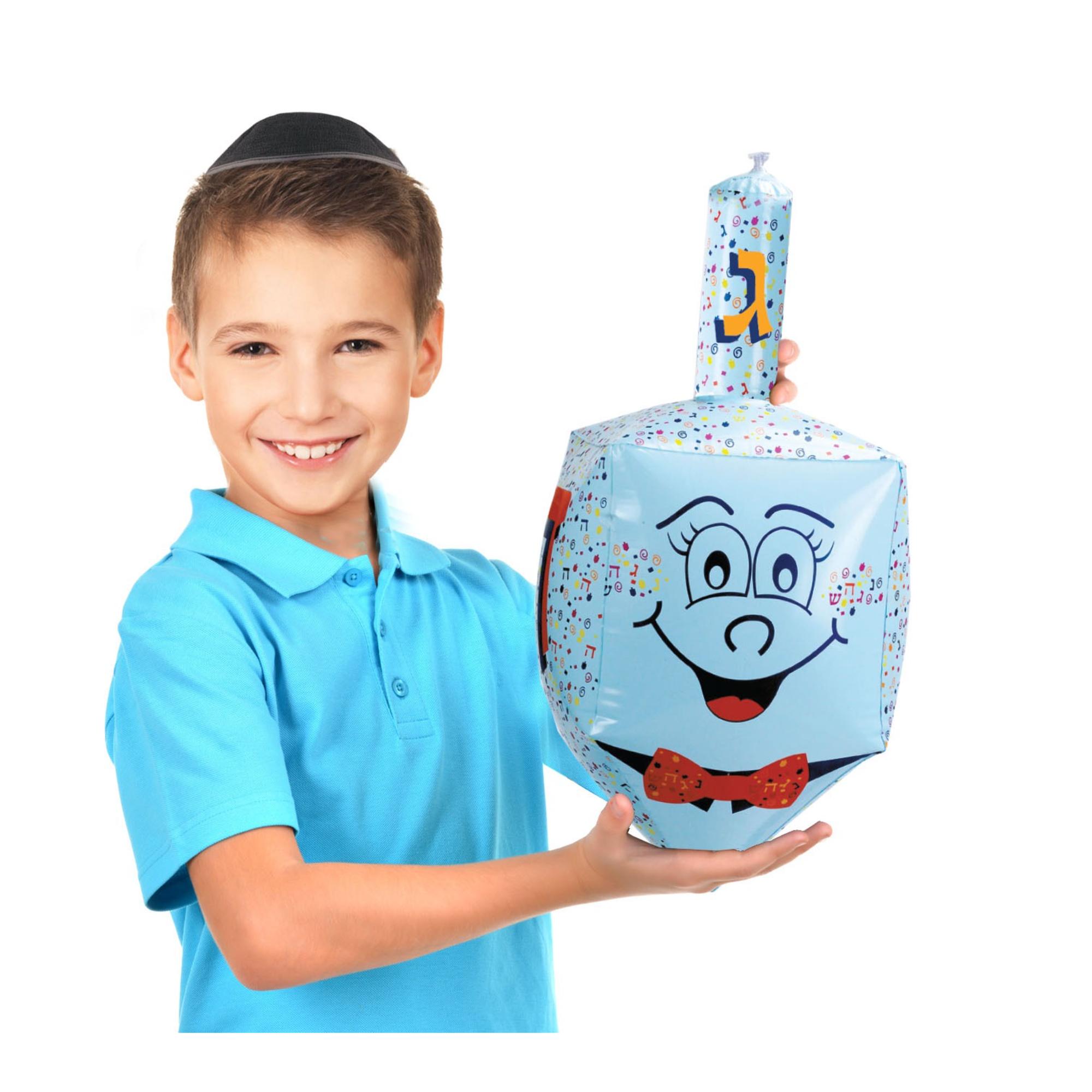 Rite Lite 24" Large Smiling Face Inflatable Hanukkah Dreidel - Blue/Red - image 3 of 3