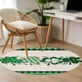 thumbnail image 5 of 4ft Round Rug, St. Patrick's Day, Non-Skid Rubber Backing Large Area Rugs - Living Room Bedroom Home Office, Green Shamrock Farmhouse Plaid Eucalyptus Indoor Floor Mat Carpets Washable Rug, 5 of 9