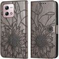 thumbnail image 2 of Case for Moto G Stylus 5G 2023 Wallet Case Kickstand Magnetic Closure with Card Holder Sunflower Pattern Leather Flip Durable Shockproof Cover for Moto G Stylus 5G 2023 Gray Sunflower, 2 of 16