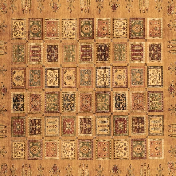 Ahgly Company Indoor Square Abstract Brown Modern Area Rugs, 4' Square