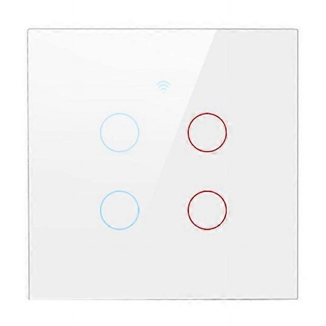 1/2/3/4 Gang Light Wall Button 10A Wifi And 433mhz Wireless Switch App