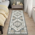 thumbnail image 3 of 2'x6' Runner Rug for Hallway, Washable Moroccan Neutral Geometric Low Pile Non-Slip Rug for Kitchen Bedside Laundry, 3 of 10