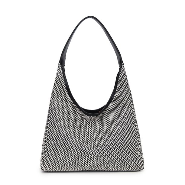 Bolsos Mano Con Cierre Cerrojo A Rayas para Mujer Bolso Tejido Fiesta Y