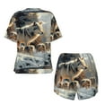 thumbnail image 5 of Lsque Wolf Family Winter Wonderland Women's Short-Sleeved Pajama Set - 2 Piece Soft and Lightweight Sleepwear Set-Small, 5 of 9