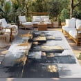 thumbnail image 2 of Vintage Building Outdoor Rug 4x6 Ft - Reversible Patio Rug Outdoor Camping Rugs, Modern Abstract Ombre City Oil Painting Indoor Outdoor Area Rugs, Non-Slip Outdoor Carpet Runner for Deck/Porch, 2 of 8