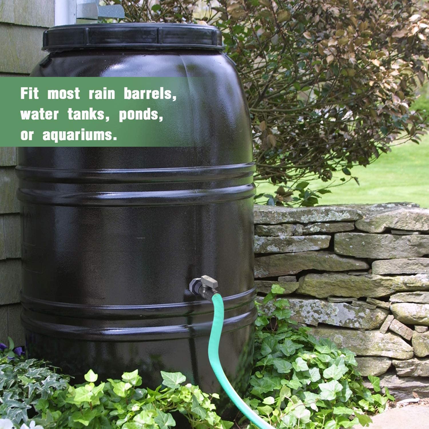 Tubs Water Tanks MIKIROY 2PCS 3/4 Inch PVC Rain Barrel Garden Spigot Kit Pools Bulkhead Fitting Adapter for Aquariums 
