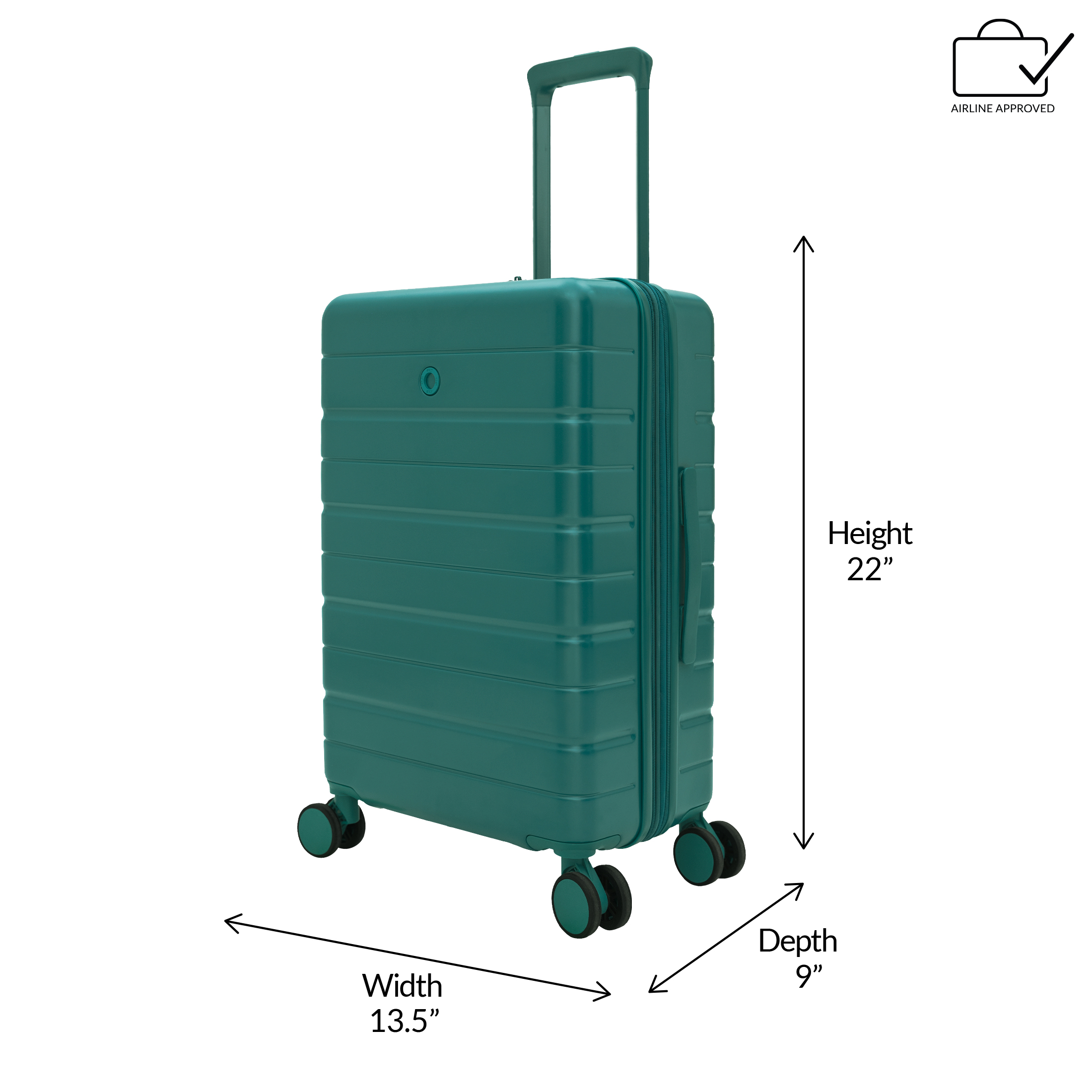 iFLY Evolve 20” Expandable Hardside Spinner Carry-on Luggage, Teal