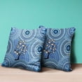 thumbnail image 3 of Amrita Sen Boho Mandala Plant Throw Pillow with Removable Cover in Blue Orange White 18x18, 3 of 4