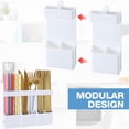 thumbnail image 4 of NOGIS Straw Holder, Magnetic Straw Dispenser, Reusable Tumbler Organizer with Adhesive for Kitchen Cabinet, Cupboard, Coffee Bar & Countertop Storage (White), 4 of 6
