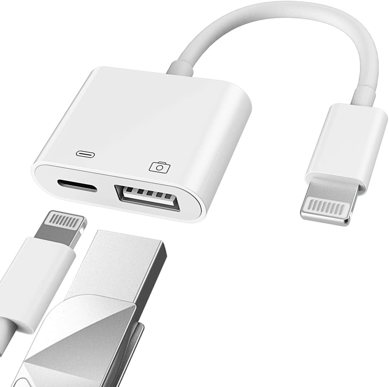 Lightning Male to USB Female Adapter Apple MFI Certified)OTG and Charger Cable  for iPhone 14/13/ 12/11 Mini max pro xs xr x Ipad air Camera Memory Stick Flash  Drive Cord Converter