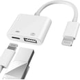 thumbnail image 1 of Innotech Adaptador Lightning Macho a USB Hembra (Certificado Apple MFI), Cable OTG y Cargador para iPhone 14/13/12/11, iPad air, Cámara, Memoria USB, Unidad Flash, Convertidor, Divisor de Carga, 1 of 9