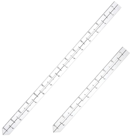 2 Sizes Quilting Ruler 9" and 15" Transparent Acrylic Non Slip Quiltings Clear Slotted Quilting Rulers Seam Guide Measuring Tool DIY