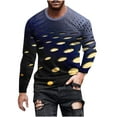 thumbnail image 2 of QUINDOS T Shirts for Men,Mens Fall And Winter Fashion Casual Round Neck Long Sleeve Pullover Stripe Printed Comfort Outdoor T Shirt, 2 of 5