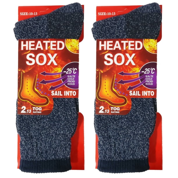 12 Pairs Men's Thermal Heavy Duty Winter Socks – Super Warm Crew Length, Size 10-13 (Multi-Color)