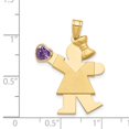 thumbnail image 2 of Finest Gold 14K Girl with CZ February Birthstone Charm, 2 of 2