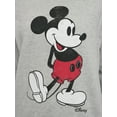 thumbnail image 6 of Men's Disney Mickey Mouse Crew Neck Sweatshirt Gray Distressed Classic Print, 6 of 8