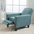 thumbnail image 2 of GDF Studio Theresa Contemporary Upholstered Pushback Recliner, Dark Teal and Dark Brown, 2 of 12