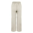 thumbnail image 6 of Pimfylm 2025 Linen Pants Women High Waist Elastic Drawstring Lounge Trousers Casual Lightweight Side Split Summer Beach Pants Khaki, XXL, 6 of 8