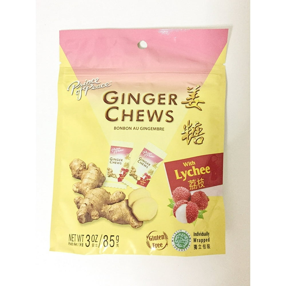 Prince Of Peace Ginger Chews Lychee Flavor 3 oz (2 Pack)